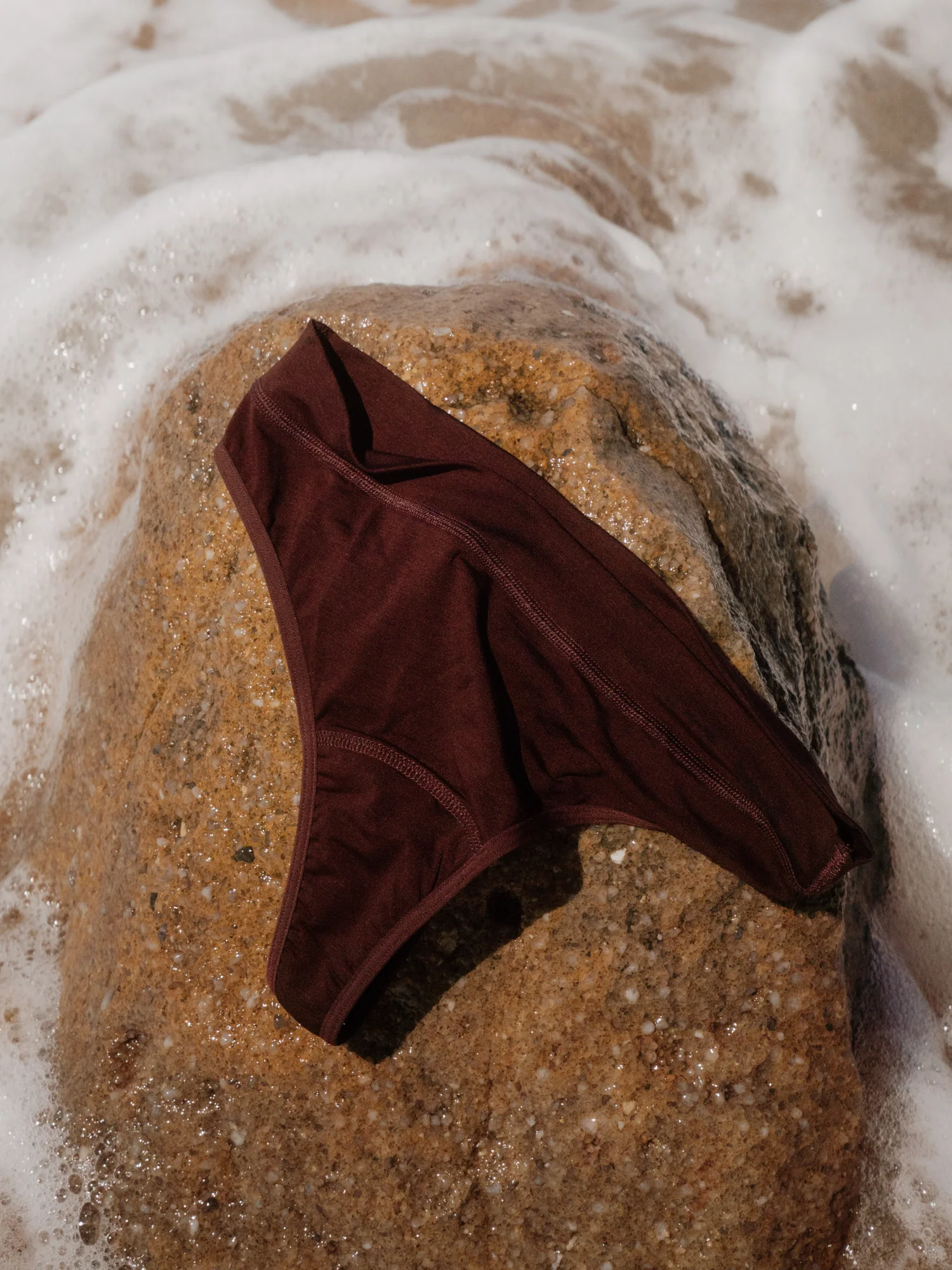Classic High Rise Thong in Dark Plum - Image 7