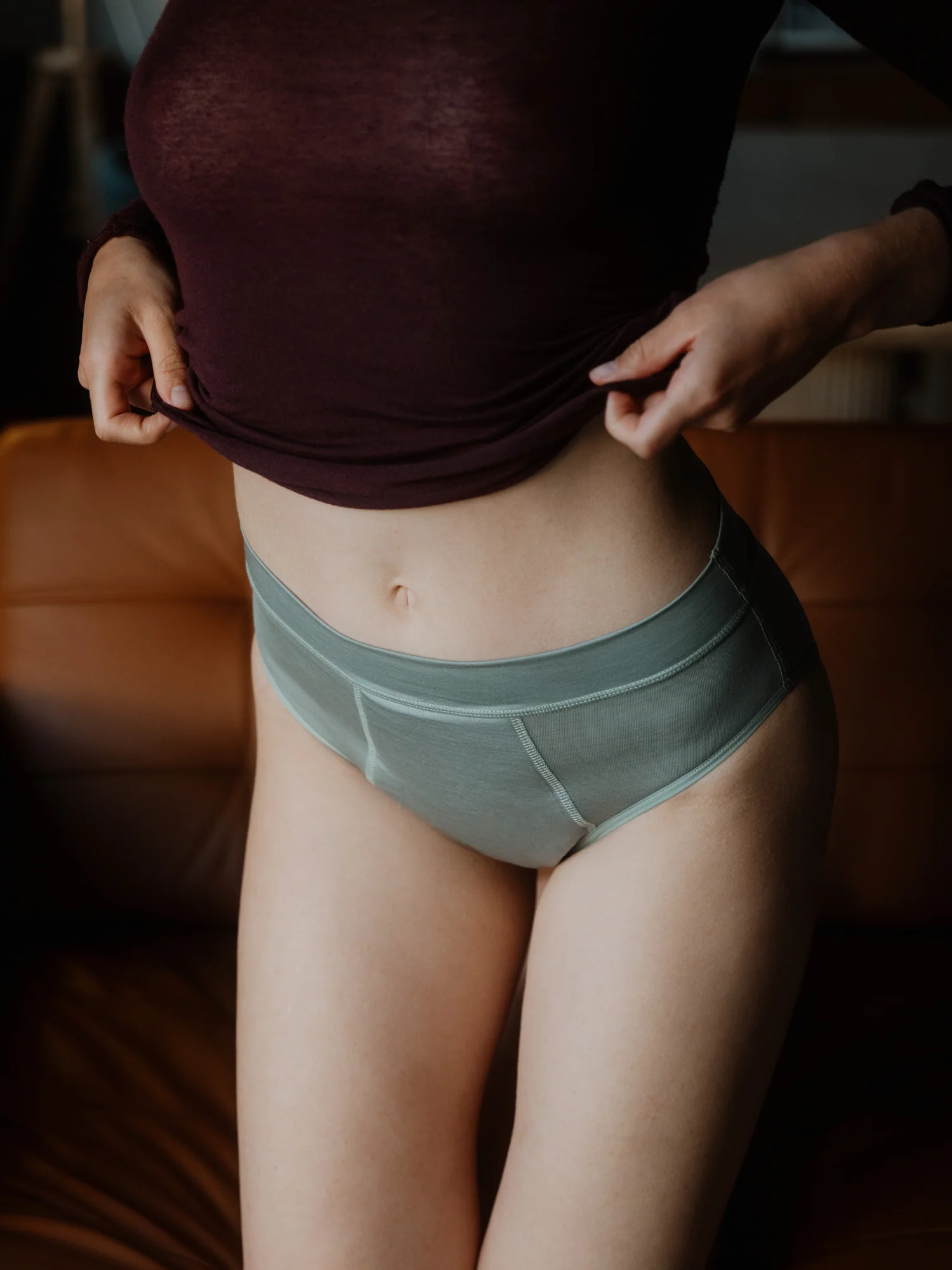 Overnight High Waist in Sage Green - Image 8